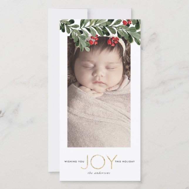 Joyful Boughs of Holly Holiday Card (Front)