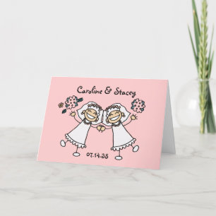 Joyful Brides Personalized Gay Lesbian Wedding Letterpress Thank You Card