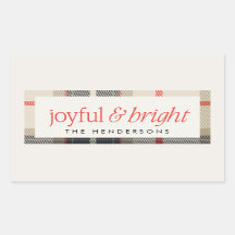 Joyful & Bright Cozy Winter Plaid Holiday Gift