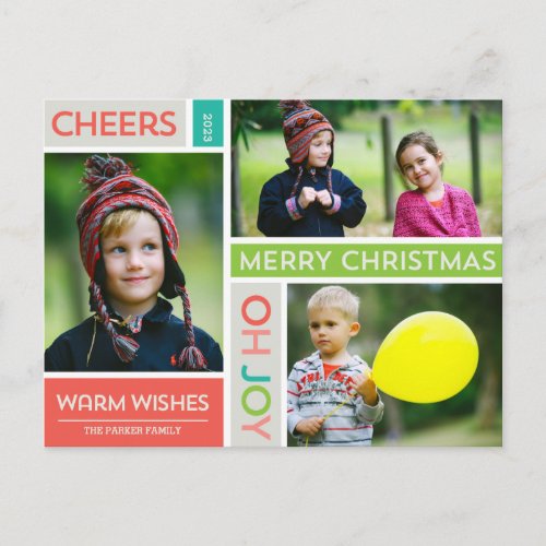 Joyful  Bright Holiday Photo Card