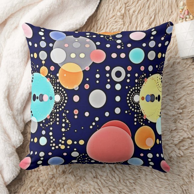 Joyful Bubble Universe Vision Throw Pillow (Blanket)