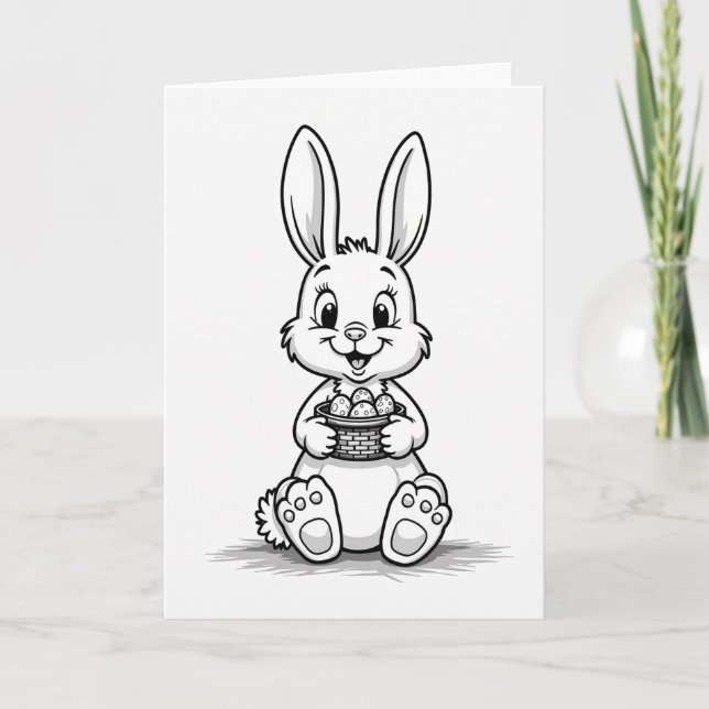Joyful Bunny And Eggs Card (Front)