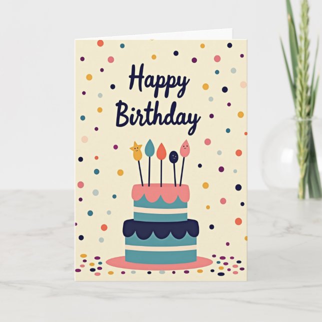 Joyful Cake Toppers Birthday Card (Front)