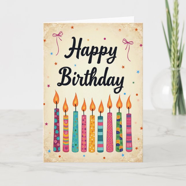 Joyful Candles Birthday Card (Front)