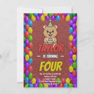 Joyful Capybara Birthday Invite