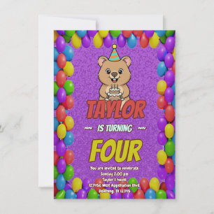 Joyful Capybara Birthday Invite