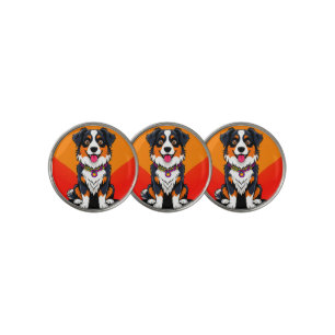 Joyful Cartoon Dog Illustration Golf Ball Marker