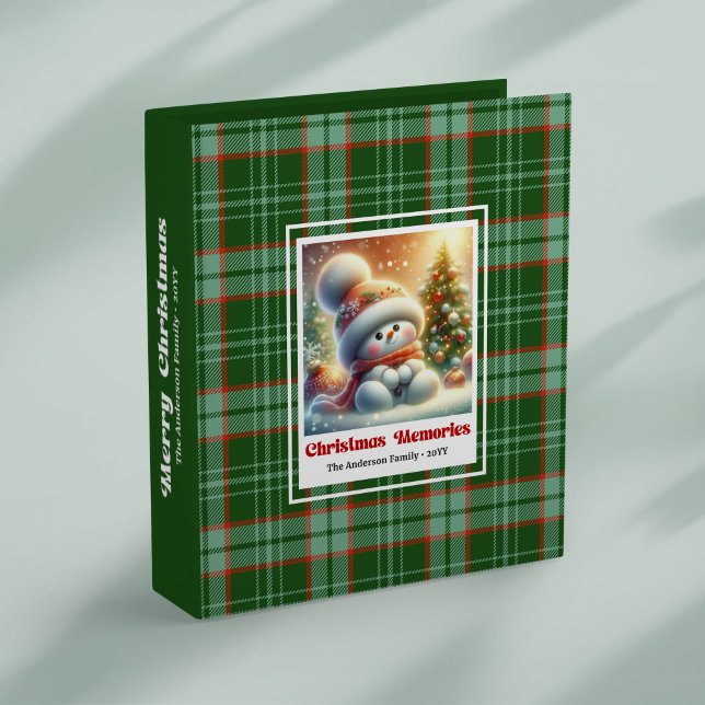 Joyful cartoon snowman Christmas family binder  (Joyful cartoon snowman Christmas family binder editable)