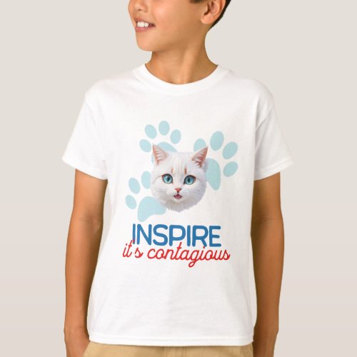 Joyful Cat minimalist style art T_Shirt