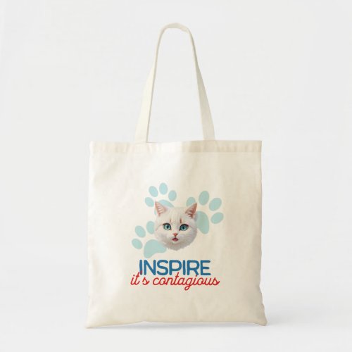 Joyful Cat minimalist style art Tote Bag