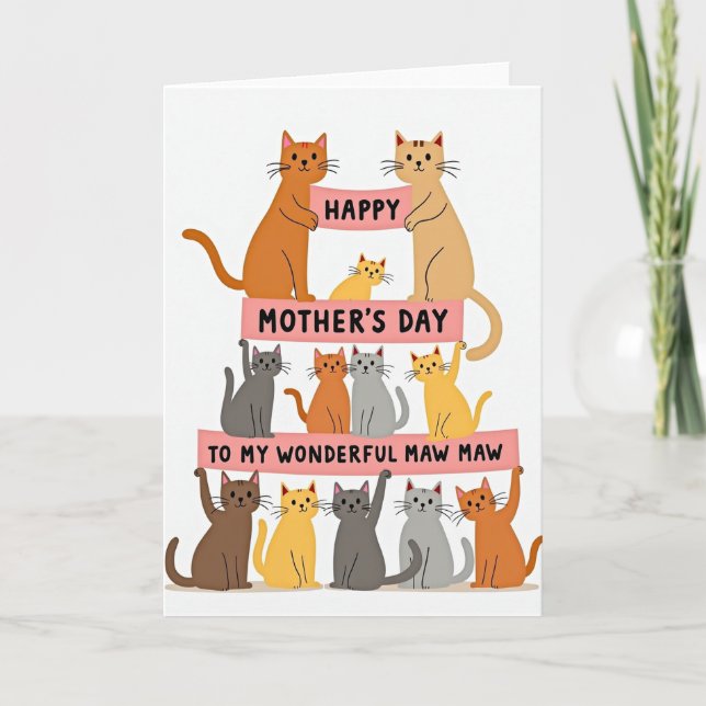 Joyful Cats Mothers Day Card (Front)