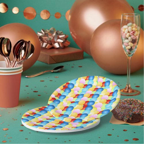 Joyful Celebration Balloons Paper Plates