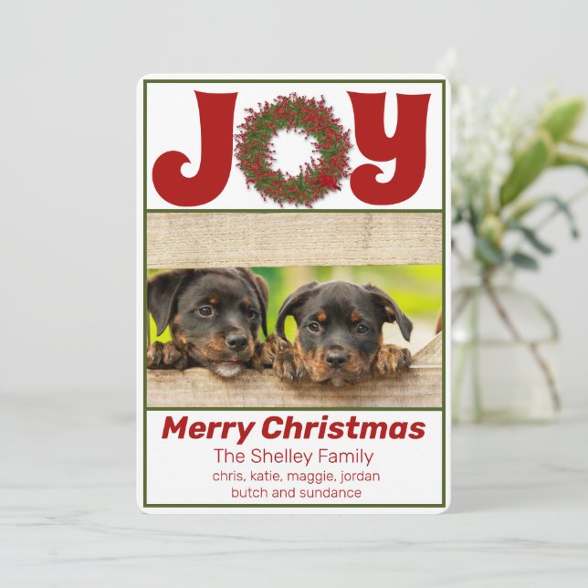 Joyful Celebration Photo Holiday Card (Standing Front)