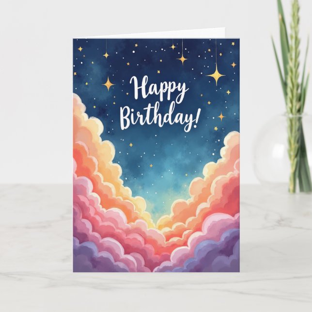 Joyful Celestial Birthday Card (Front)