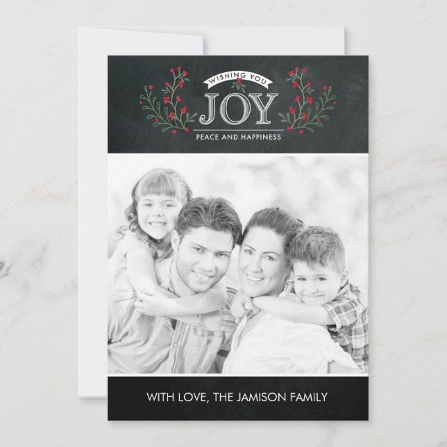 Joyful Chalkboard Christmas Card (Front)