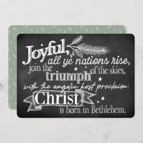 Joyful  Chalkboard Typography Flat Holiday Card