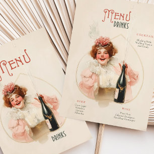 Joyful Champagne Celebration Menu & Drinks Card
