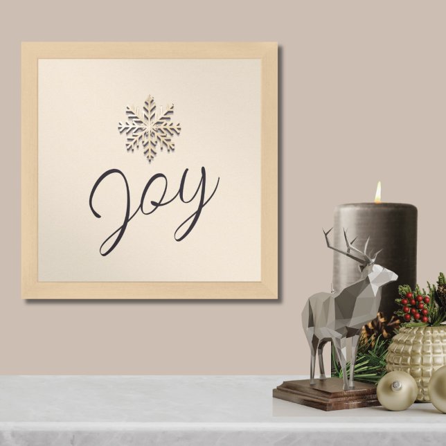 Joyful Champagne Snowflake Framed Art Print (Creator Uploaded)