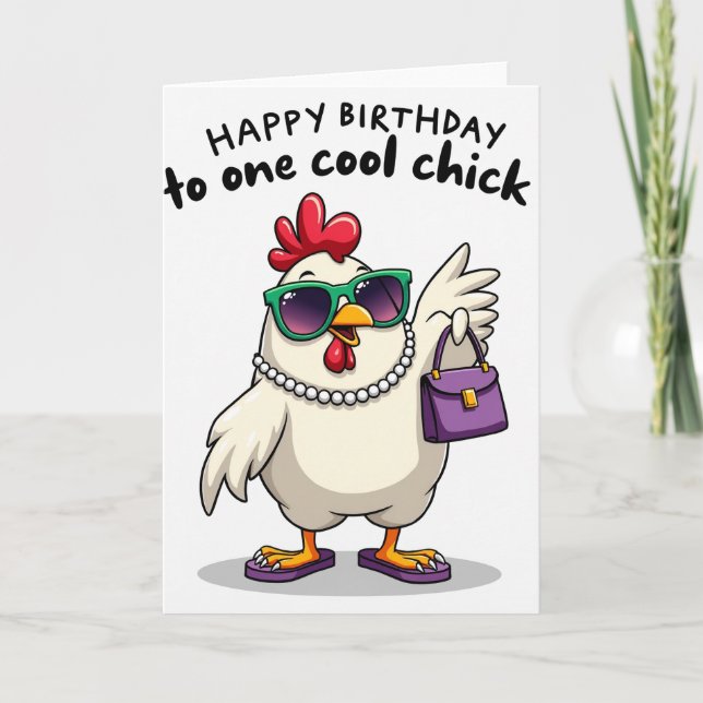 Joyful Chic Bird Birthday Card (Front)