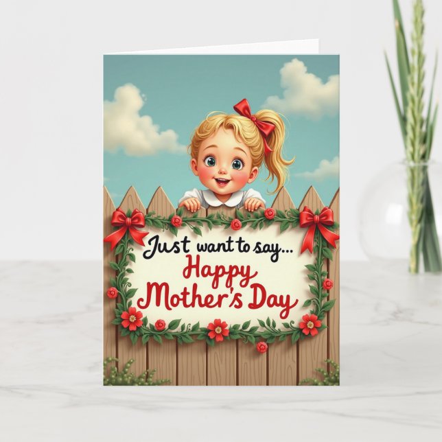 Joyful Child Peekaboo Fence Card (Front)