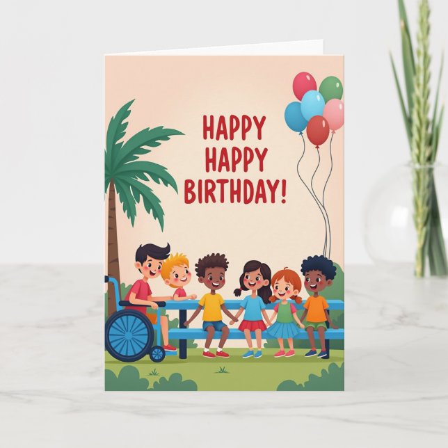 Joyful Children Birthday Card (Front)
