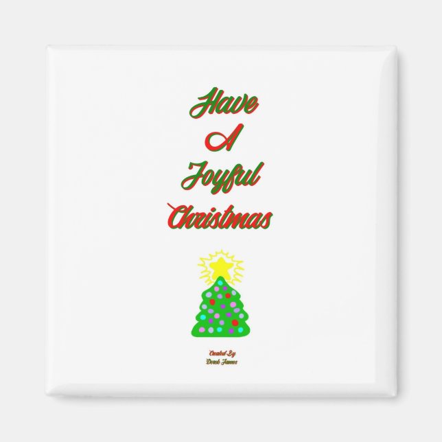 Joyful Christmas 2 Inch Square Magnet (Front)