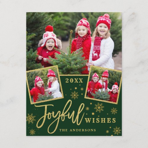 Joyful Christmas 3 PHOTO Holiday Greeting Card