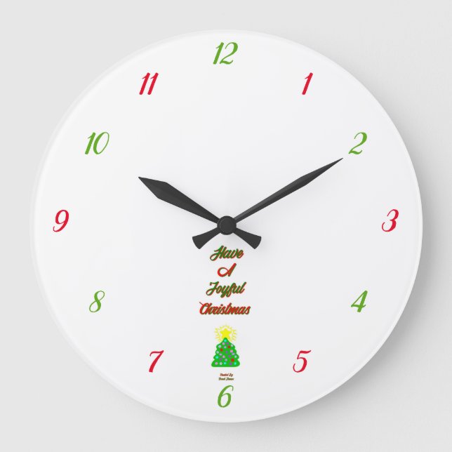 Joyful Christmas Acrylic Wall Clock (Front)