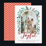 Joyful Christmas Arch Berries Foliage Photo Holiday Card<br><div class="desc">Joyful Christmas Arch Berries Foliage Photo Holiday Card</div>
