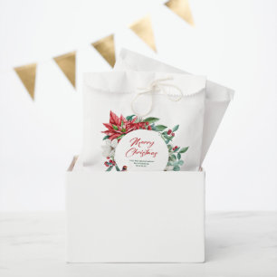Joyful Christmas botanicals, flowers and birds Favor Bag