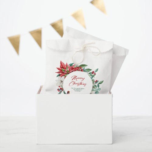 Joyful Christmas botanicals flowers and birds Favor Bag