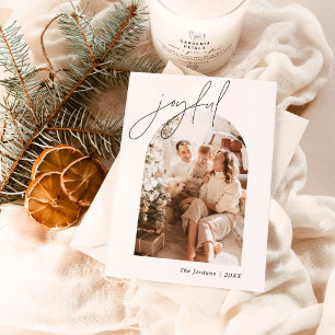 Joyful Christmas Card   Arched Photo Holiday Card