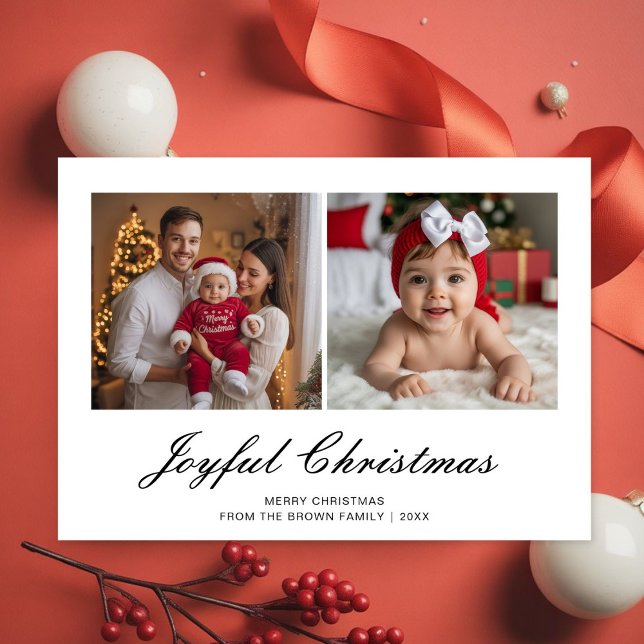 Joyful Christmas Classic Family Greeting Card (Creator Uploaded)