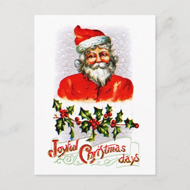 Joyful Christmas Days Holiday Postcard (Front)