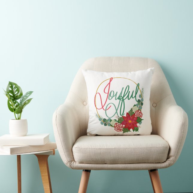Joyful Christmas Decor Pillow (Chair)