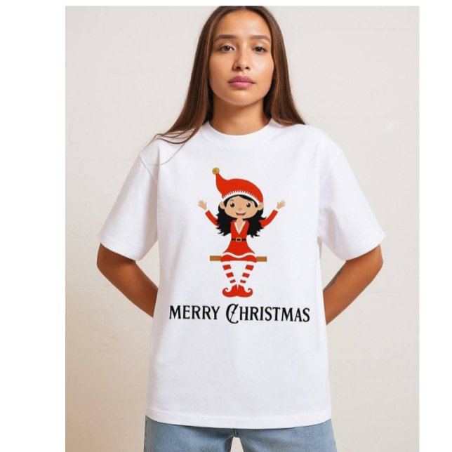 Joyful Christmas Elf - Happy Holiday  Tri-Blend Shirt (Creator Uploaded)
