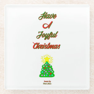 Joyful Christmas Glass Coaster