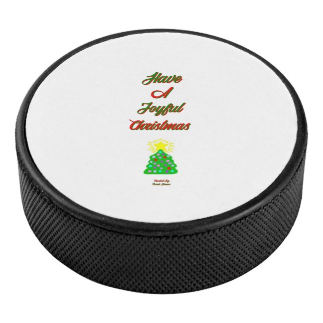 Joyful Christmas Hockey Puck (3/4)