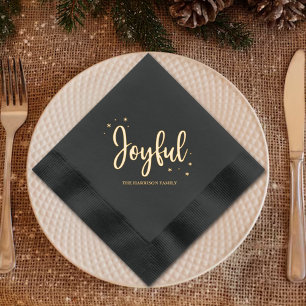 Joyful Christmas Holiday Foil Napkins