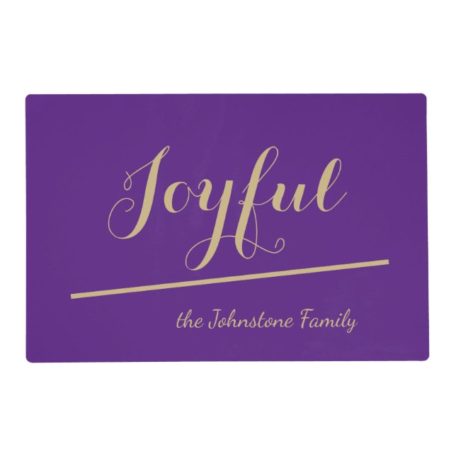  Joyful Christmas Name Festive Chic Laminated  Placemat (Front)