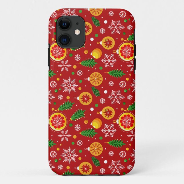 Joyful Christmas Ornament Pattern 🎁✨ Festive  Case-Mate iPhone Case (Back)