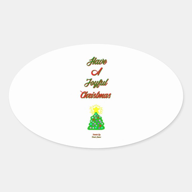Joyful Christmas Oval Sticker (Front)
