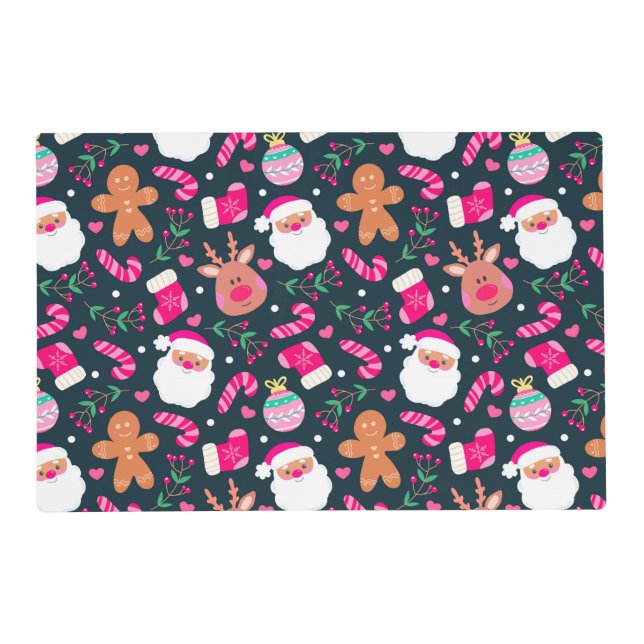 Joyful Christmas Pattern Placemat (Front)