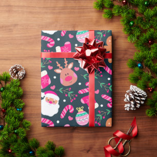 Joyful Christmas Pattern Wrapping Paper