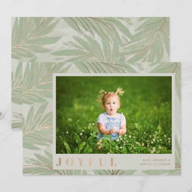 Joyful Christmas Photo Holiday Card (Front/Back)