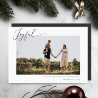 Joyful Christmas Pregnancy Announcement Card