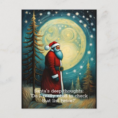Joyful Christmas Santa Funny Quote Holiday Postcard