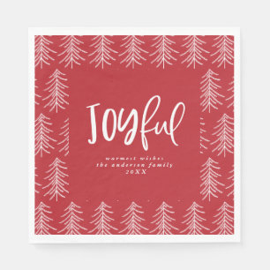 Joyful Christmas tree holiday party Napkins