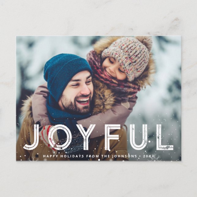 joyful christmas urban lettering holiday card (Front)