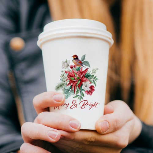 Joyful Christmas Vibe watercolors flowers leaves Paper Cups